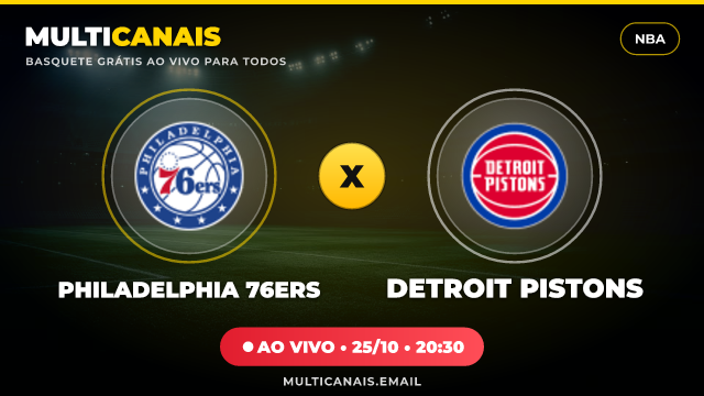 Banner Philadelphia 76ers x Detroit Pistons
