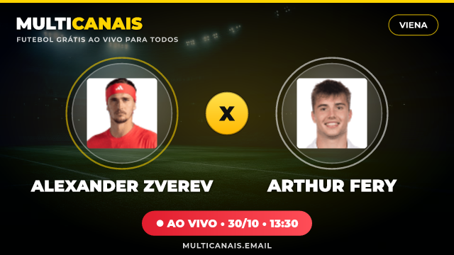 Assistir Alexander Zverev x Arthur Fery Ao Vivo Online 30/10/2026