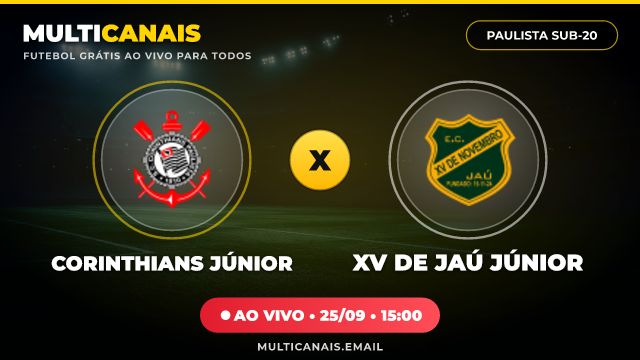 Banner Corinthians Júnior x XV de Jaú Júnior