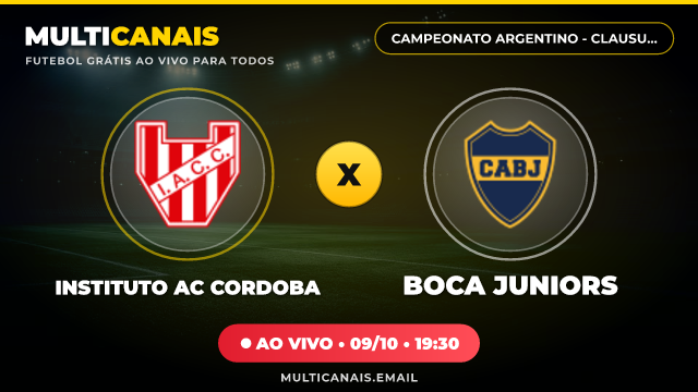 Banner Instituto AC Cordoba x Boca Juniors