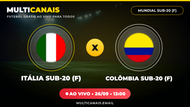 Banner Itália Sub-20 (F) x Colômbia Sub-20 (F)