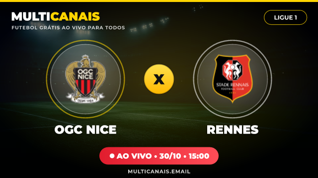 Assistir OGC Nice x Rennes Ao Vivo Online 30/10/2026