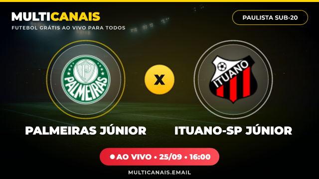 Banner Palmeiras Júnior x Ituano-SP Júnior