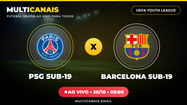 Banner PSG Sub-19 x Barcelona Sub-19