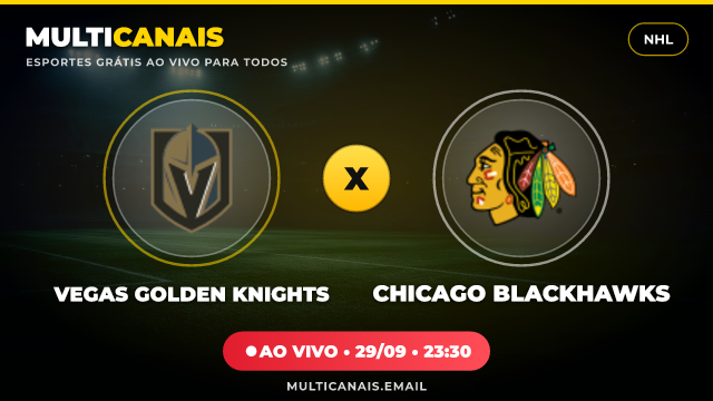 Banner Vegas Golden Knights x Chicago Blackhawks